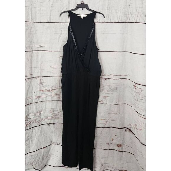 Diane Von Furstenberg Shany Embellished Silk Jumpsuit Size 12 - Picture 2 of 9